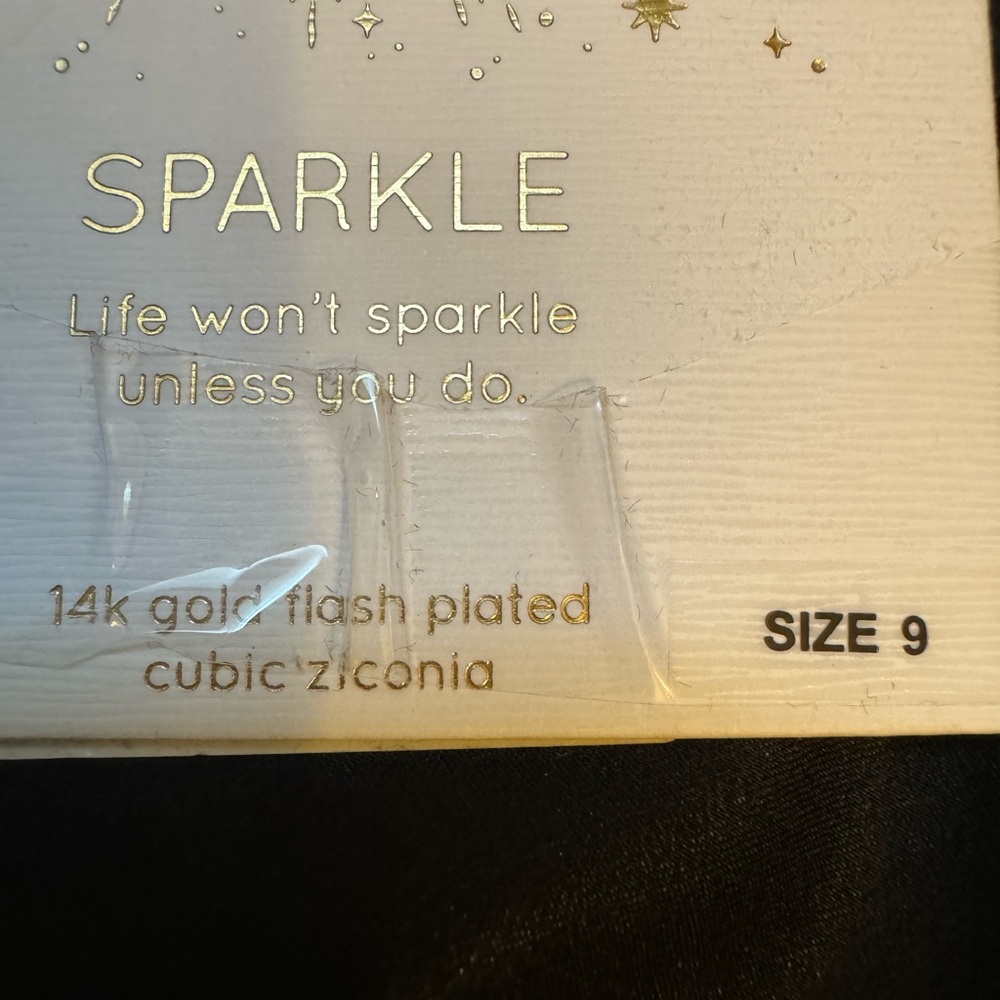 NWT Ring w variety of gems & Pearl Sz 9 14k gold flash plated & cubic zirconia - Picture 6 of 10